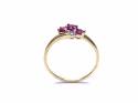 9ct Yellow Gold Ruby & Diamond 3 Stone Ring