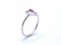 Silver Red CZ Solitaire Kite Design Ring