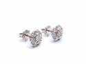 18ct White Gold Diamond Cluster Earrings 2.42ct