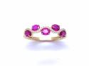 18ct Yellow Gold Ruby & Diamond 5 Stone Ring