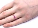 18ct Yellow Gold Ruby & Diamond 5 Stone Ring