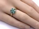 9ct Yellow Gold Emerald & Diamond Cluster Ring