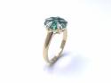 9ct Yellow Gold Emerald & Diamond Cluster Ring