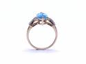 9ct Yellow Gold Blue Topaz & CZ Ring