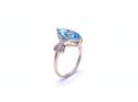 9ct Yellow Gold Blue Topaz & CZ Ring