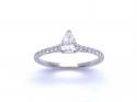 Platinum Pear Shaped Diamond Solitaire Ring