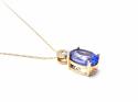 9ct Fluorite & Sapphire Pendant & Chain