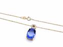 9ct Fluorite & Sapphire Pendant & Chain