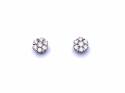 9ct White Gold Diamond Cluster Stud Earrings0.90ct