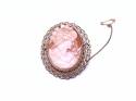 9ct Cameo Brooch with Safety Chain