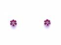 9ct White Gold Ruby & Diamond Stud Earrings