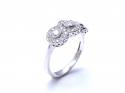 18ct Diamond 3 Stone Halo Cluster Ring 0.69ct