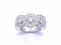 18ct Diamond 3 Stone Halo Cluster Ring 0.69ct