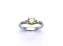 18ct Treated Yellow Diamond Solitaire Ring
