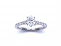 Platinum Oval Diamond Solitaire Ring