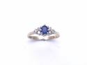 9ct Synthetic Sapphire & Diamond Cluste