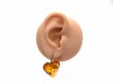 9ct Synthetic Amber Heart Drop Earrings
