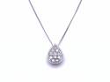 9ct Diamond Cluster Pendant & Chain