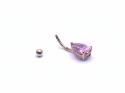 9ct Yellow Gold Pink CZ Belly Bar