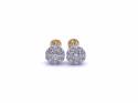 18ct Yellow Gold Diamond Cluster Earrings 1.00ct