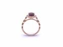 18ct Rose Gold Garnet & Diamond Halo Cluster Ring