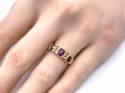 Victorian 15ct Rhodolite Garnet & Seed Pearl Ring