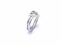 Silver Double Band Celtic Style Triangle Ring