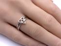 Silver Double Band Celtic Style Triangle Ring