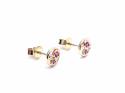 9ct Yellow Gold Ruby & Diamond Stud Earrings