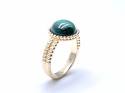 9ct Yellow Gold Malachite Cabochon Ring