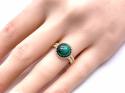 9ct Yellow Gold Malachite Cabochon Ring