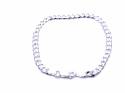 Silver Flat Link Curb Bracelet 7 inches