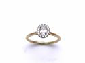 18ct Yellow Gold Oval Diamond Halo Ring 0.46ct