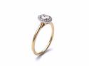 18ct Yellow Gold Oval Diamond Halo Ring 0.46ct