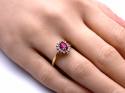 18ct Synthetic Ruby & Diamond Ring