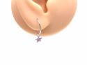 9ct White Gold CZ Star Earring Charm