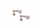 9ct Yellow Gold Pearl & Diamond Earrings 0.17ct