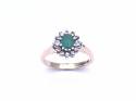 9ct Emerald & Diamond Cluster Ring