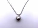 Silver Ball Pendant And Chain