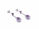 18ct Ruby & Diamond Drop Earrings