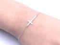 Silver Cross Detail Bracelet 7-9 Inch