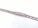 9ct Yellow Gold CZ Oval Link ID Bracelet 8 1/2 In
