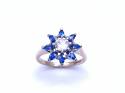 9ct Blue & White CZ Cluster Ring