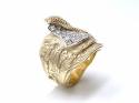 9ct Yellow Gold CZ Saddle Ring