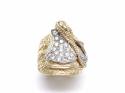 9ct Yellow Gold CZ Saddle Ring