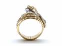 9ct Yellow Gold CZ Saddle Ring