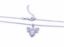 Silver CZ Set Bumble Bee Pendant & Chain