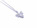 Silver CZ Set Bumble Bee Pendant & Chain