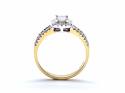 18ct Yellow Gold Emerald Cut Diamond Halo Ring
