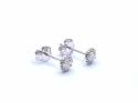 18ct White Gold Diamond Cluster Earrings 0.36ct